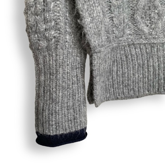Alex Mill Cable Knit Sweater XS Grey Wool Alpaca Blend Chunky Knit - Picture 9 of 16